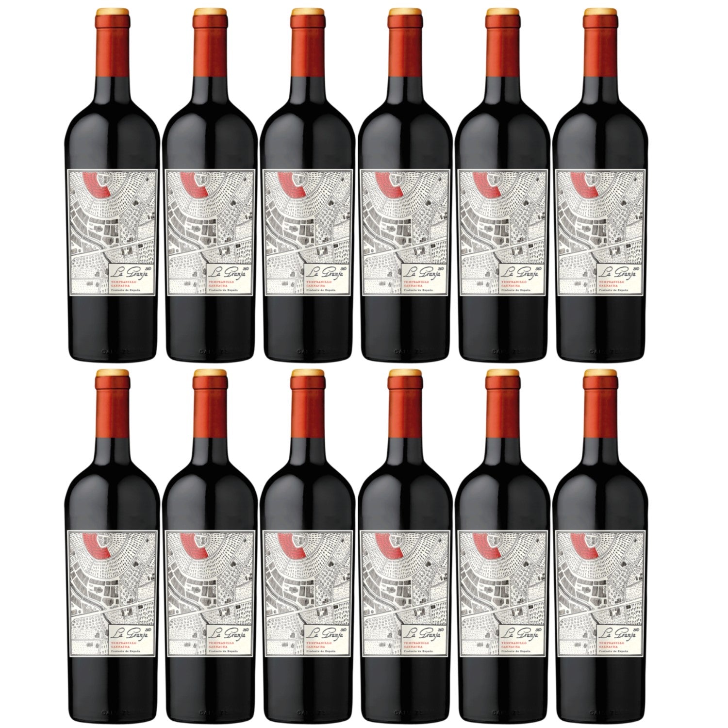 La Granja 360° Carinena Tempranillo Garnacha Rotwein spanischer Wein trocken DO Spanien (12 x 0.75l) - Versanel -