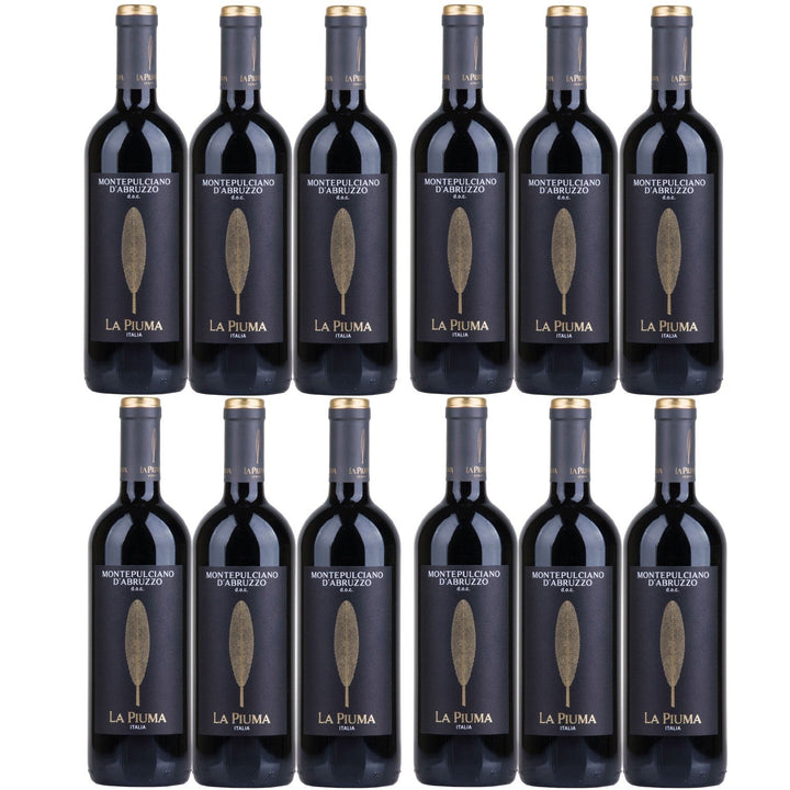 La Piuma Montepulciano d'Abruzzo DOC Rotwein Wein trocken Italien (12 x 0.75l) - Versanel -