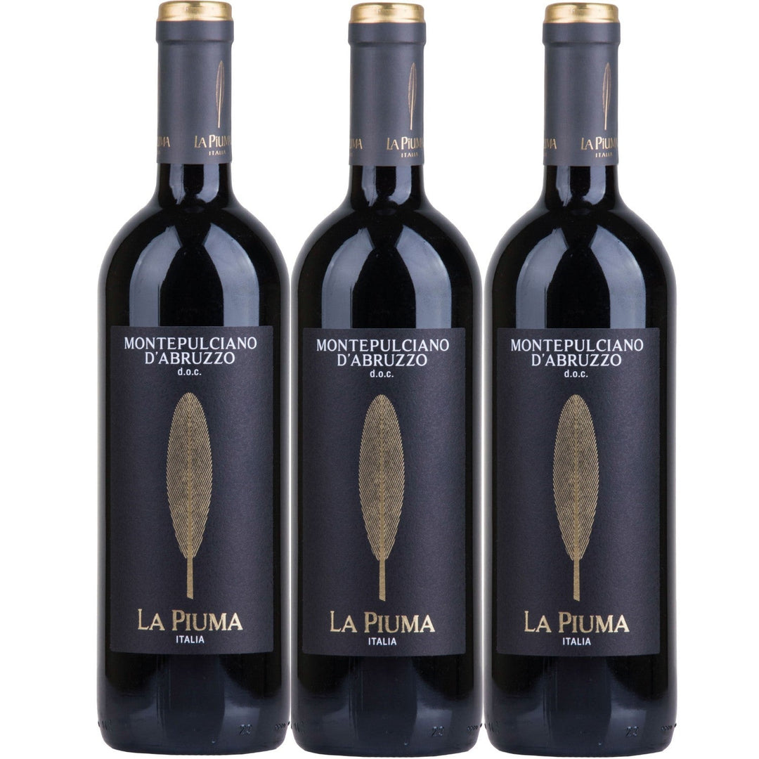 La Piuma Montepulciano d'Abruzzo DOC Rotwein Wein trocken Italien (3 x 0.75l) - Versanel -