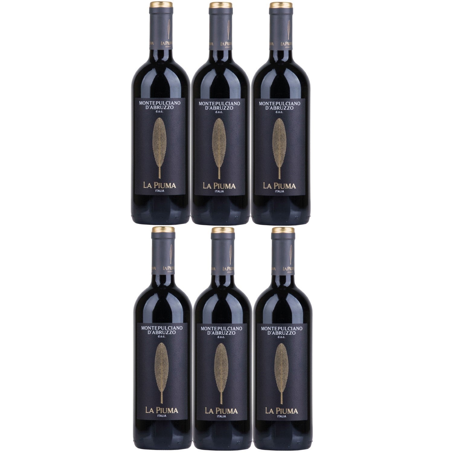 La Piuma Montepulciano d'Abruzzo DOC Rotwein Wein trocken Italien (6 x 0.75l) - Versanel -