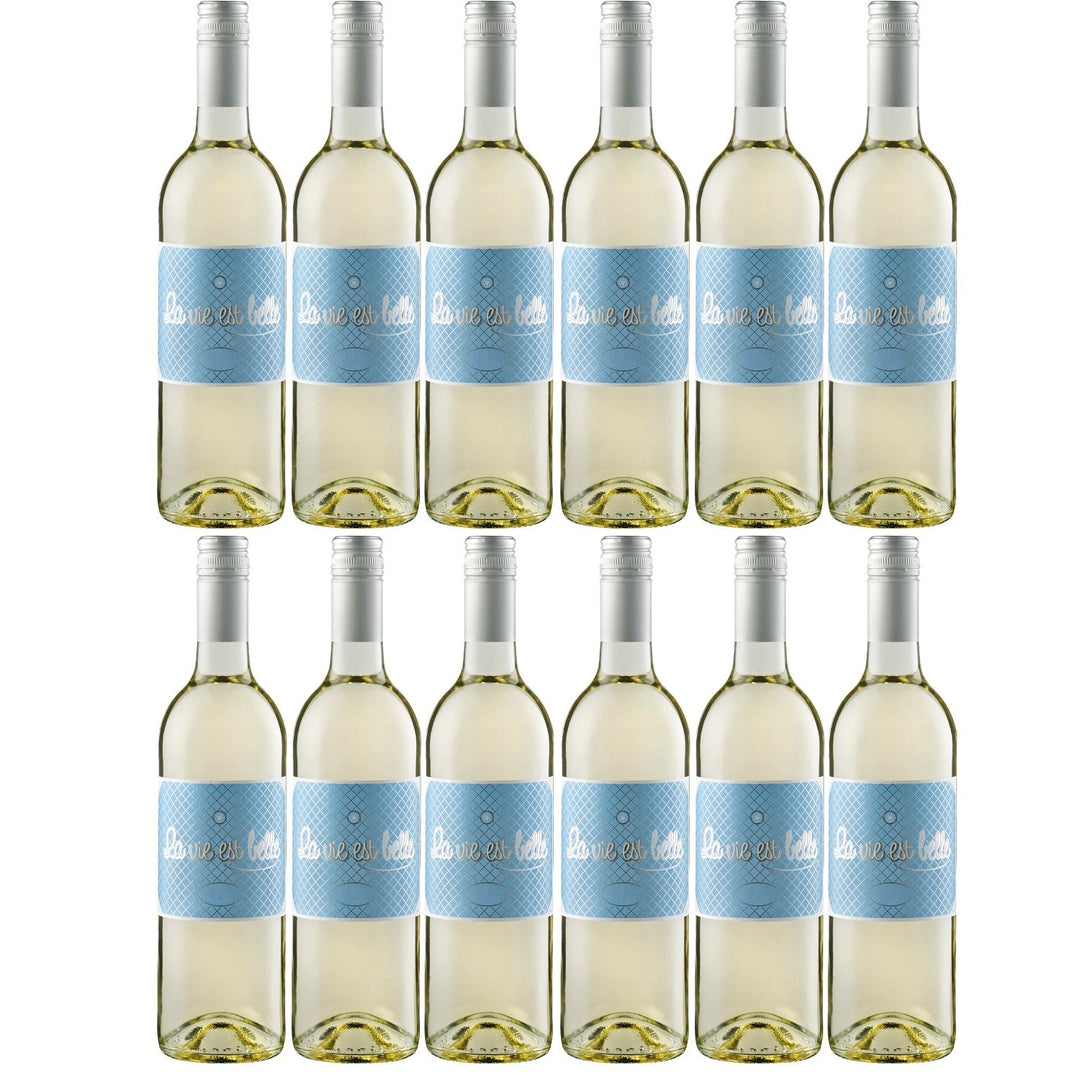 La vie est belle Blanc VdF Weißwein Wein Halbtrocken Frankreich I Visando Paket (12 x 0,75l) - Versanel -