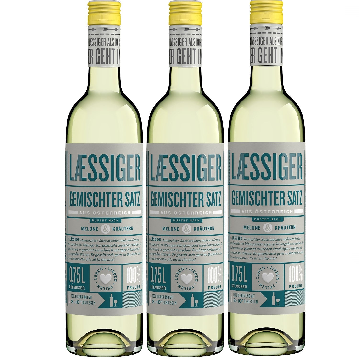 Laessiger Gemischter Satz Weißwein Wein trocken Österreich (3 x 0.75l) - Versanel -