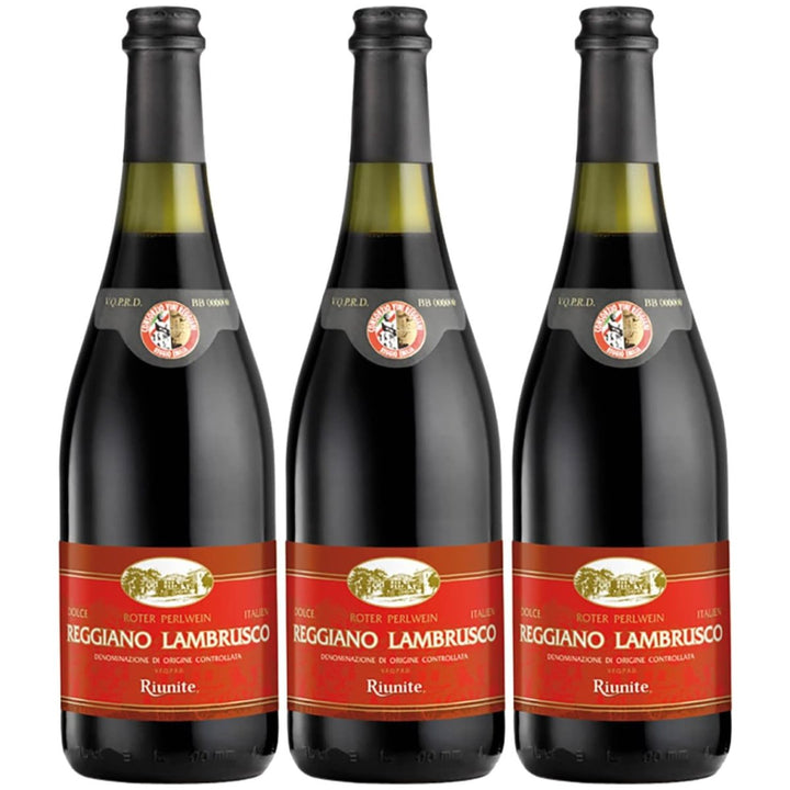 Lambrusco Reggiano DOC dolce Rotwein Wein süß Italien (3 x 0,75l) - Versanel -