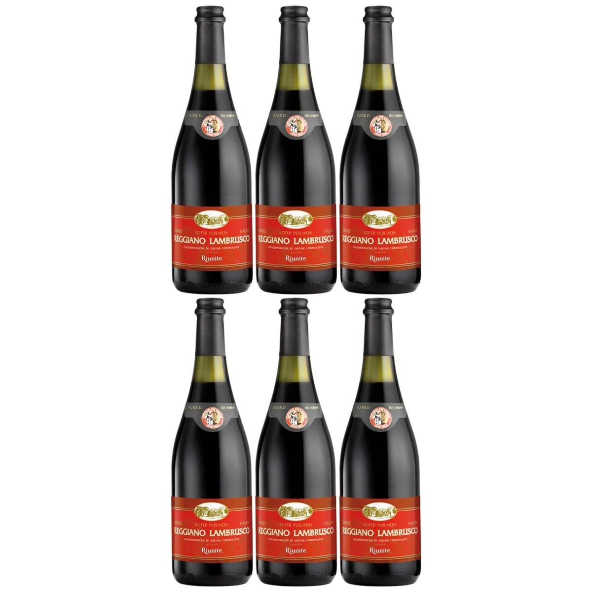 Lambrusco Reggiano DOC dolce Rotwein Wein süß Italien (6 x 0,75l) - Versanel -