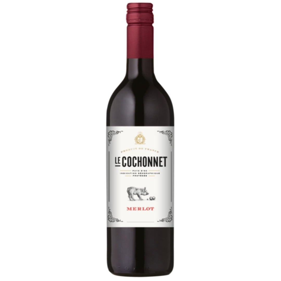 Le Cochonnet Merlot Pays d' Oc Rotwein trocken IGP Frankreich (6 x 1.0l) - Versanel -
