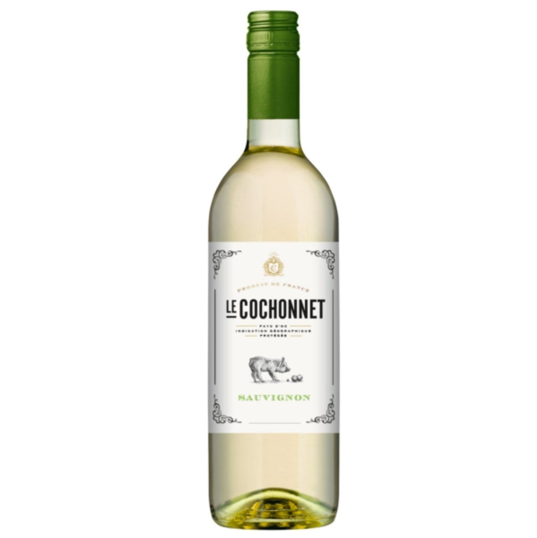 Le Cochonnet Sauvignon Blanc Pays d' Oc Weißwein veganer Wein trocken IGP Frankreich (12 x 0.75l) - Versanel -
