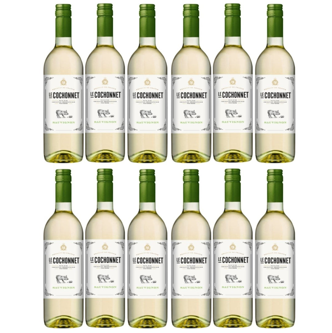 Le Cochonnet Sauvignon Blanc Pays d' Oc Weißwein veganer Wein trocken IGP Frankreich (12 x 0.75l) - Versanel -