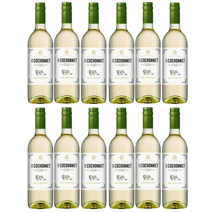 Le Cochonnet Sauvignon Blanc Pays d' Oc Weißwein veganer Wein trocken IGP Frankreich (12 x 0.75l) - Versanel -