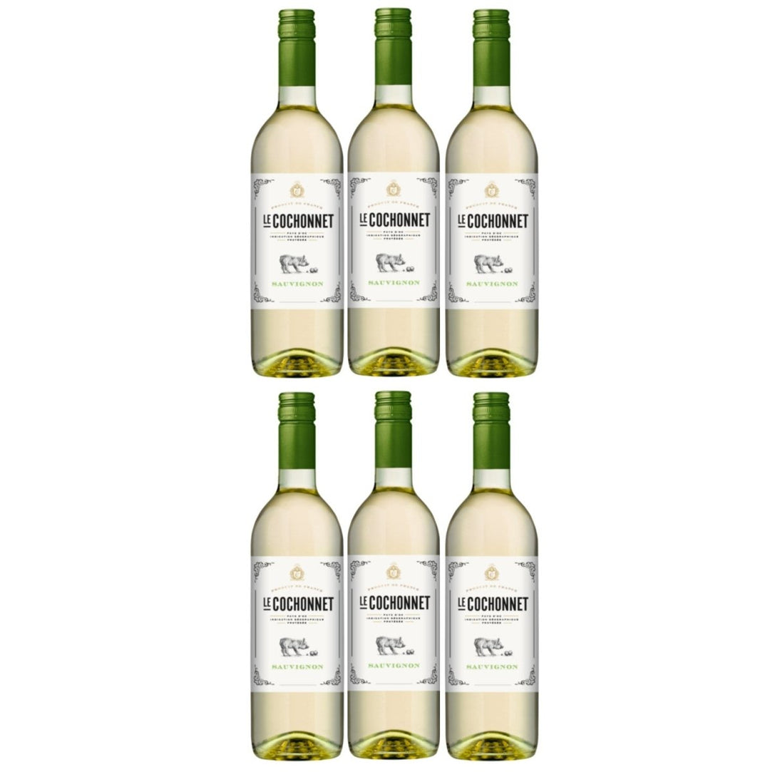 Le Cochonnet Sauvignon Blanc Pays d' Oc Weißwein veganer Wein trocken IGP Frankreich (6 x 0.75l) - Versanel -