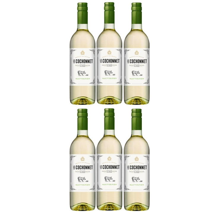 Le Cochonnet Sauvignon Blanc Pays d' Oc Weißwein veganer Wein trocken IGP Frankreich (6 x 0.75l) - Versanel -