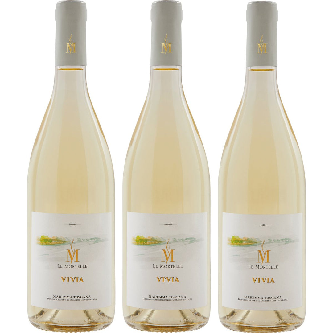 Le Mortelle Vivia Maremma Toscana DOC Weißwein Wein Trocken Italien (3 x 0,75l) - Versanel -