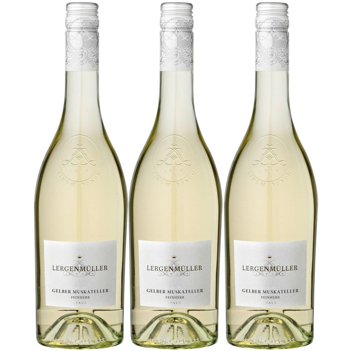 Lergenmüller Gelber Muskateller QbA Weißwein Wein feinherb Pfalz (3 x 0,75l) - Versanel -