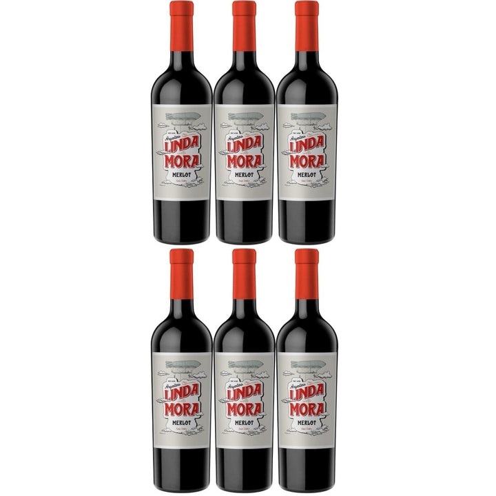 Linda Mora Merlot Rotwein Wein Trocken Argentinen (6 x 0,75l) - Versanel -