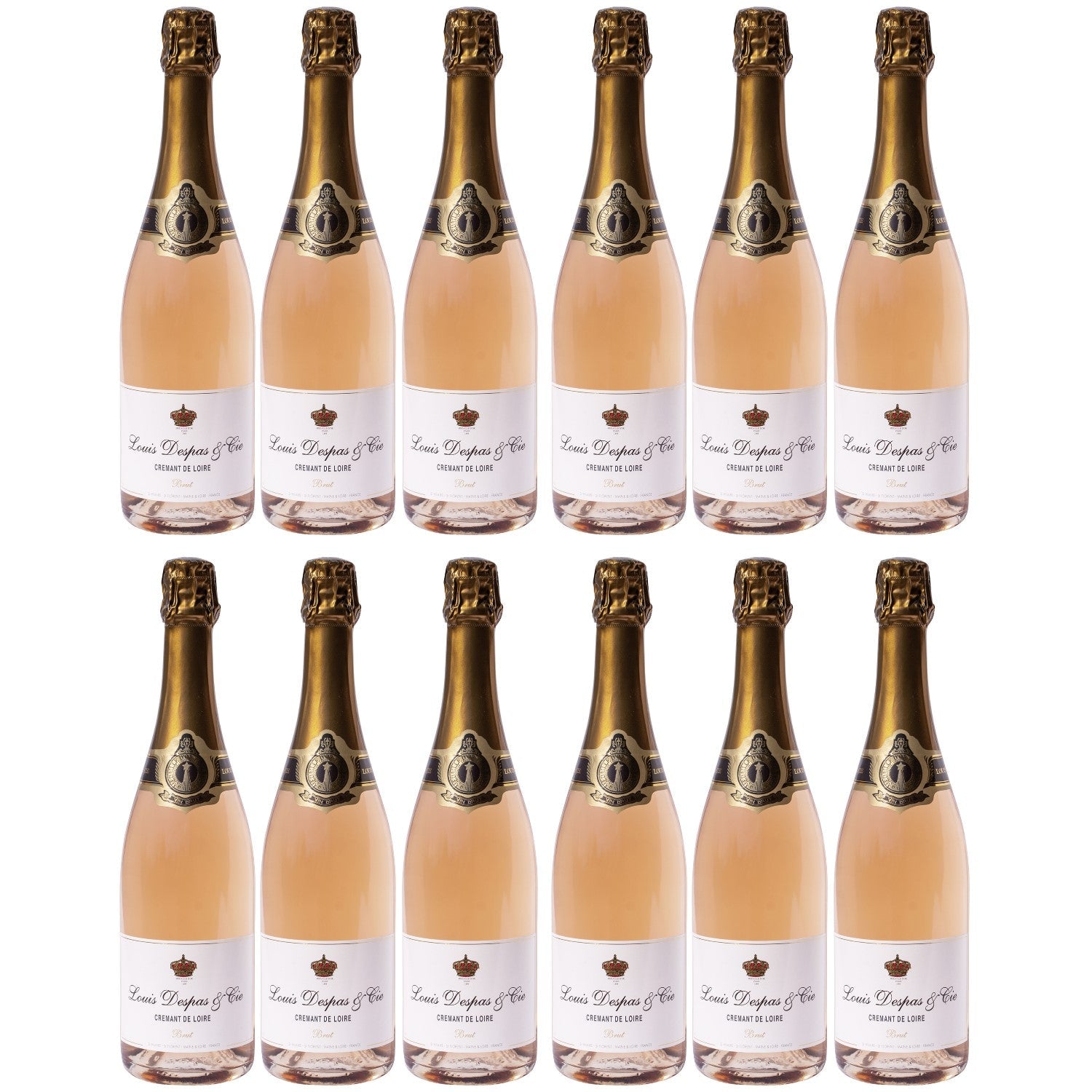 Louis Despas Crémant de Loire Brut Rosé Schaumwein Frankreich I Visando Paket (12 x 0,75l) - Versanel -