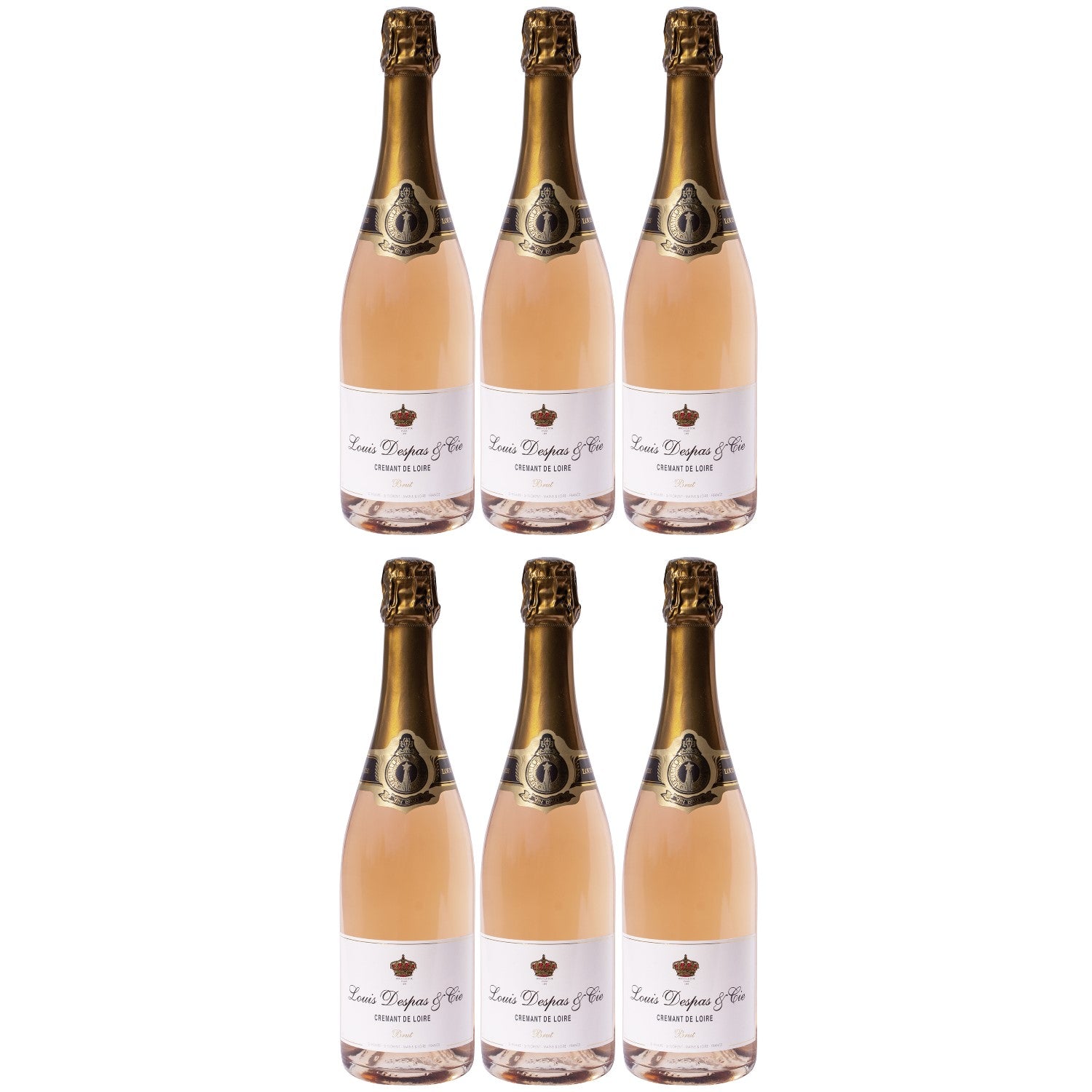 Louis Despas Crémant de Loire Brut Rosé Schaumwein Frankreich I Visando Paket (6 x 0,75l) - Versanel -