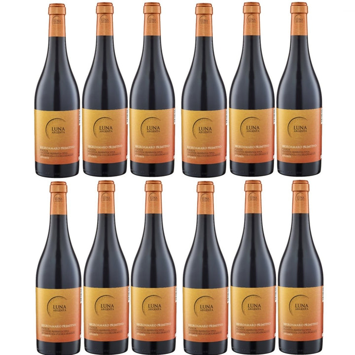 Luna Argenta Negroamaro Primitivo Appassite IGT Rotwein Wein halbtrocken Italien (12 x 0.75l) - Versanel -