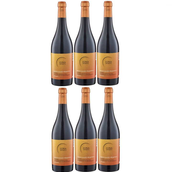 Luna Argenta Negroamaro Primitivo Appassite IGT Rotwein Wein halbtrocken Italien (6 x 0.75l) - Versanel -