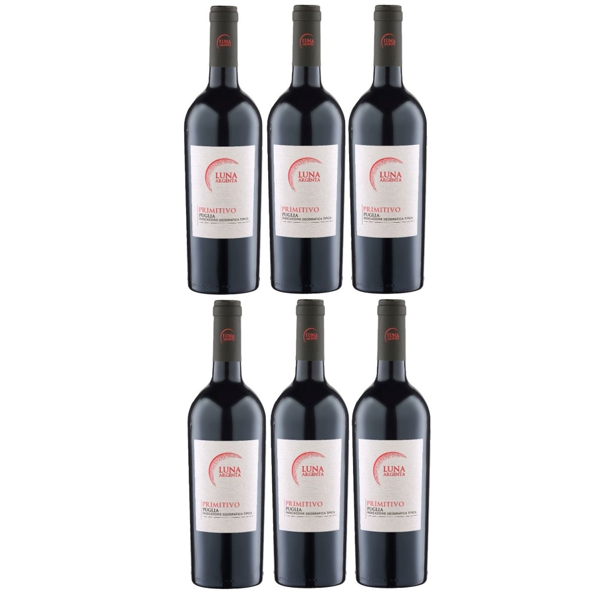 Luna Argenta Primitivo Puglia IGT Rotwein Wein halbtrocken Italien (6 x 0.75l) - Versanel -