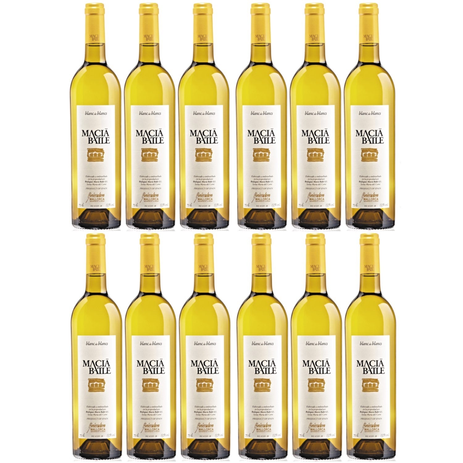 Macia Batle Blanc de Blancs Weißwein Wein Trocken aus Mallorca I Visando Paket (12 x 0,75l) - Versanel -