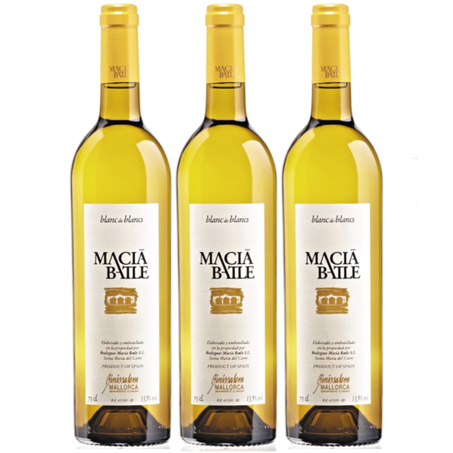 Macia Batle Blanc de Blancs Weißwein Wein Trocken aus Mallorca I Visando Paket (3 x 0,75l) - Versanel -