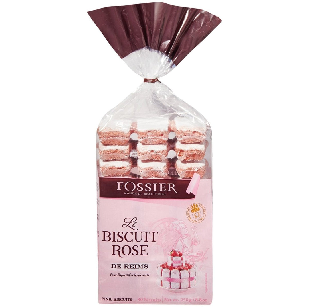 Maison Fossier - Rosa Bisquits, zarte rosafarbene Löffelbisquits (1 x 250g) - Versanel -
