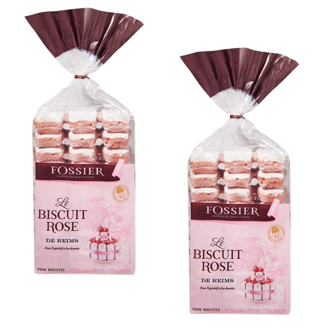 Maison Fossier - Rosa Bisquits, zarte rosafarbene Löffelbisquits (2 x 250g) - Versanel -