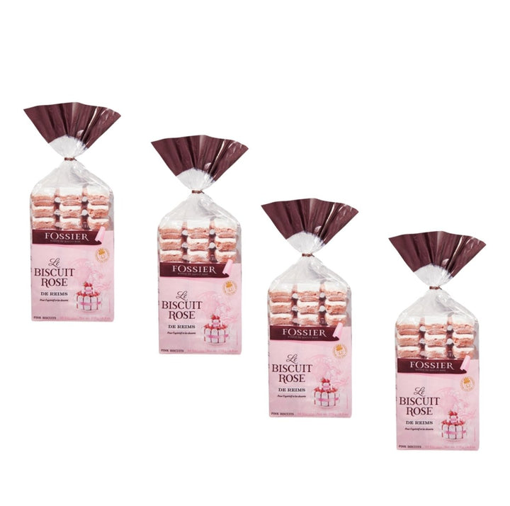 Maison Fossier - Rosa Bisquits, zarte rosafarbene Löffelbisquits (4 x 250g) - Versanel -