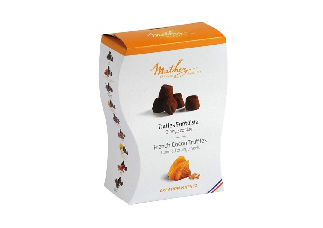Mathez - französische Schokoladentrüffel (Truffes Faintaise) mit kandierten Orangenschalen - 1 x 250 g - Versanel -