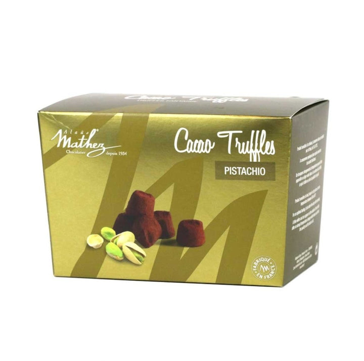 Mathez Trüffelpralinés Pistazie Truffes Fantaisie Kakaohaltiges Konfekt mit Pistaziensplittern (2 x 250g) - Versanel -