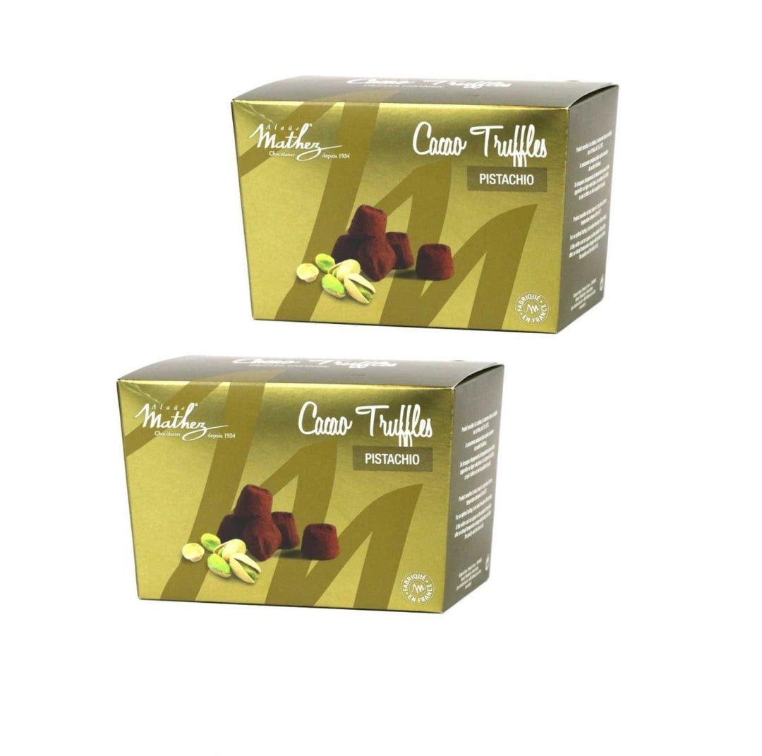 Mathez Trüffelpralinés Pistazie Truffes Fantaisie Kakaohaltiges Konfekt mit Pistaziensplittern (2 x 250g) - Versanel -