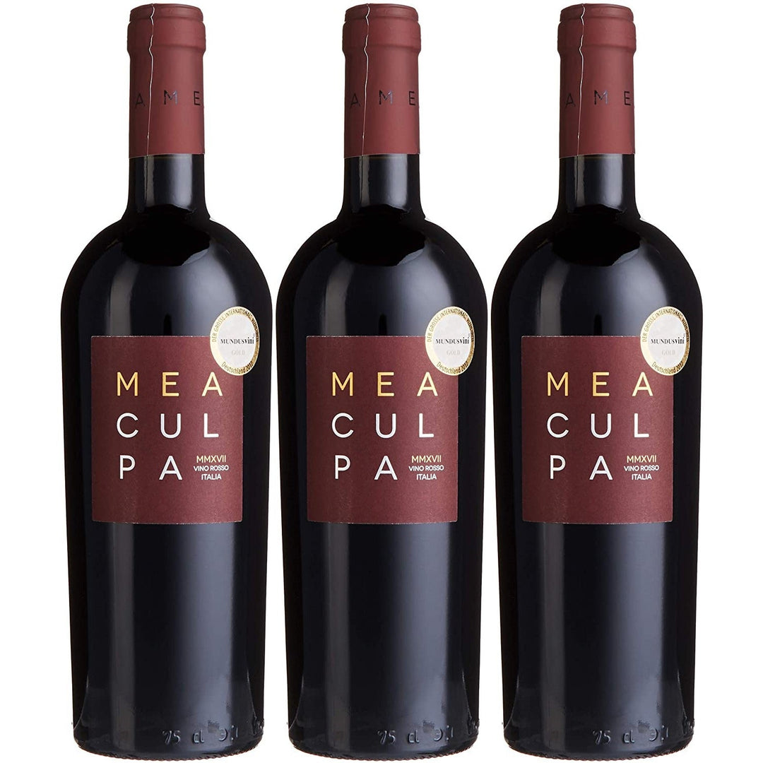 Mea Culpa Vino Rosso Rotwein Wein Halbtrocken DOC Italien (3 x 0.75l) - Versanel -