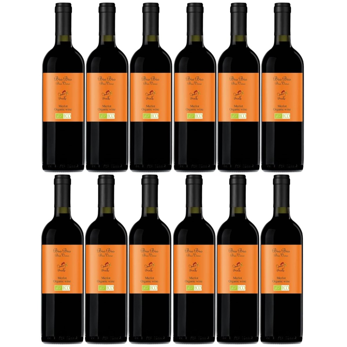 Merlot IGT Bio Bio Bio Rotwein Wein trocken Italien (12 x 0,75l) - Versanel -