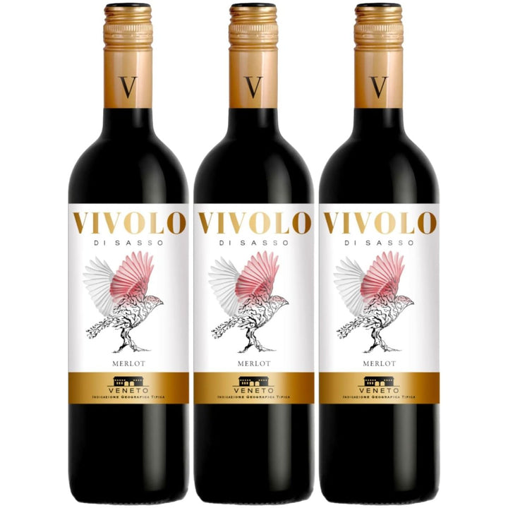 Merlot Vivolo di Sasso Veneto IGT Rotwein Wein trocken Italien (3 x 0,75l) - Versanel -