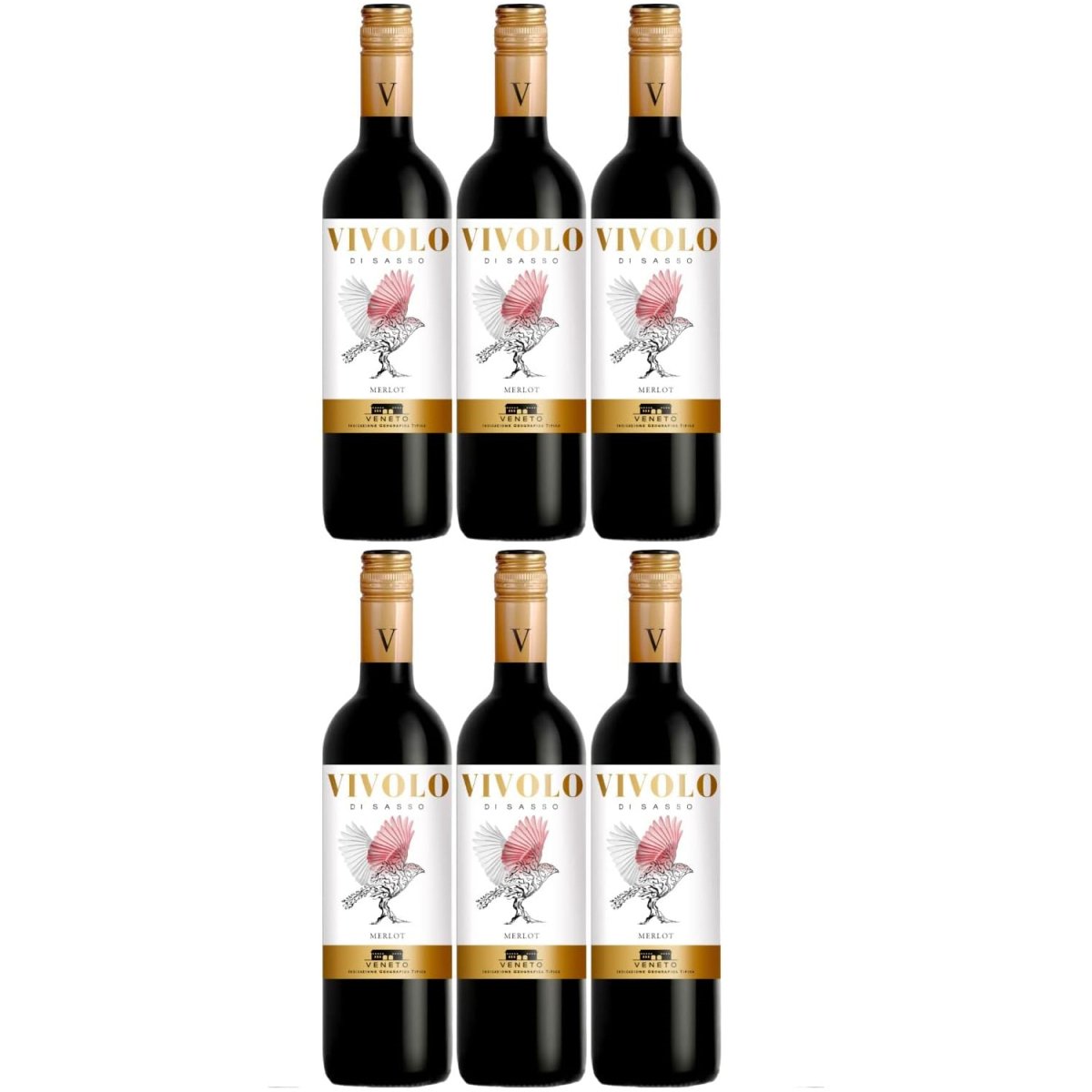 Merlot Vivolo di Sasso Veneto IGT Rotwein Wein trocken Italien (6 x 0,75l) - Versanel -