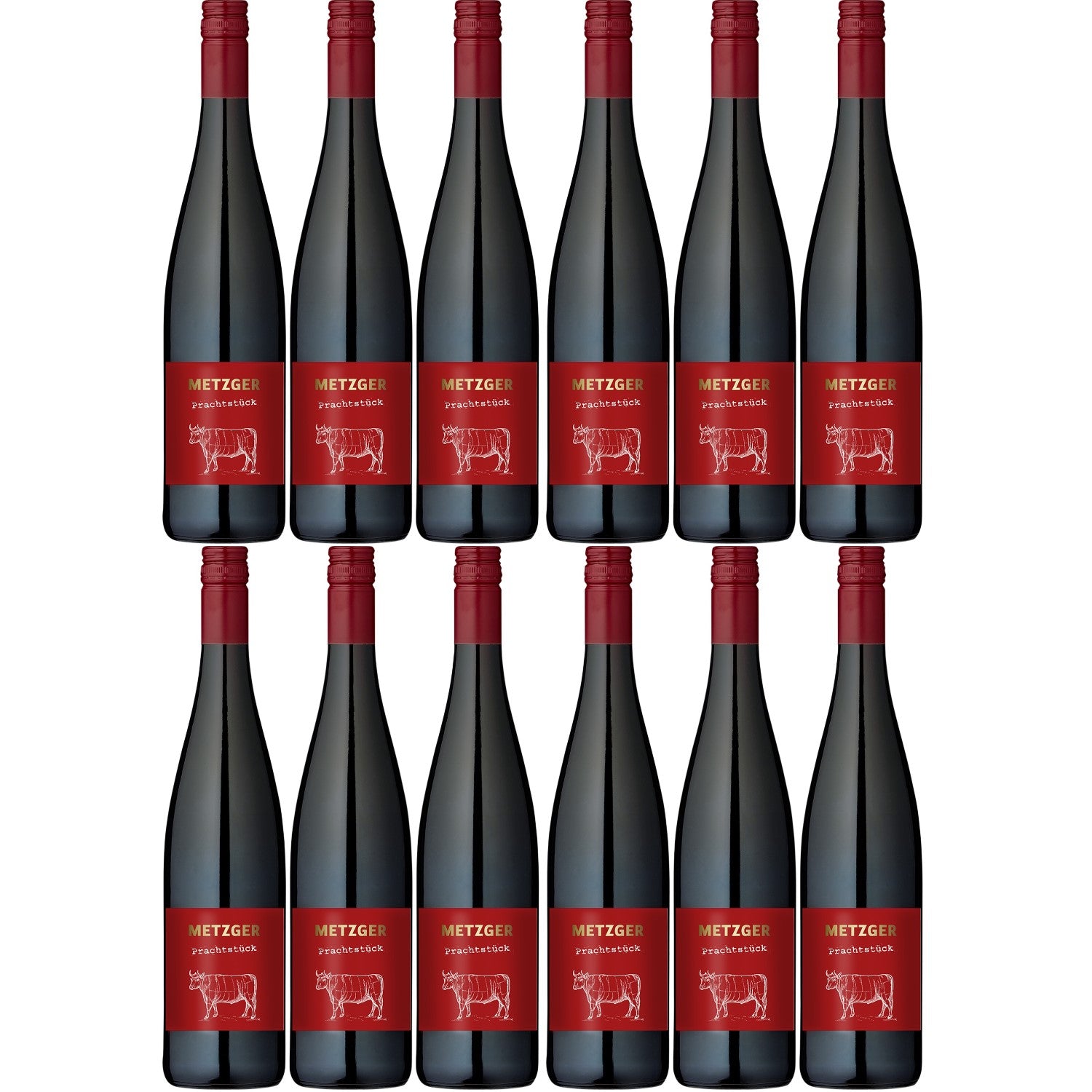 Metzger Prachtstück Cuvée Rotwein Wein trocken KuhbA Deutschland (12 x 0.75l) - Versanel -