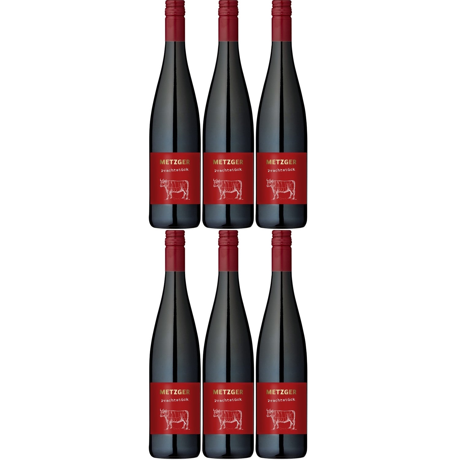 Metzger Prachtstück Cuvée Rotwein Wein trocken KuhbA Deutschland (6 x 0.75l) - Versanel -