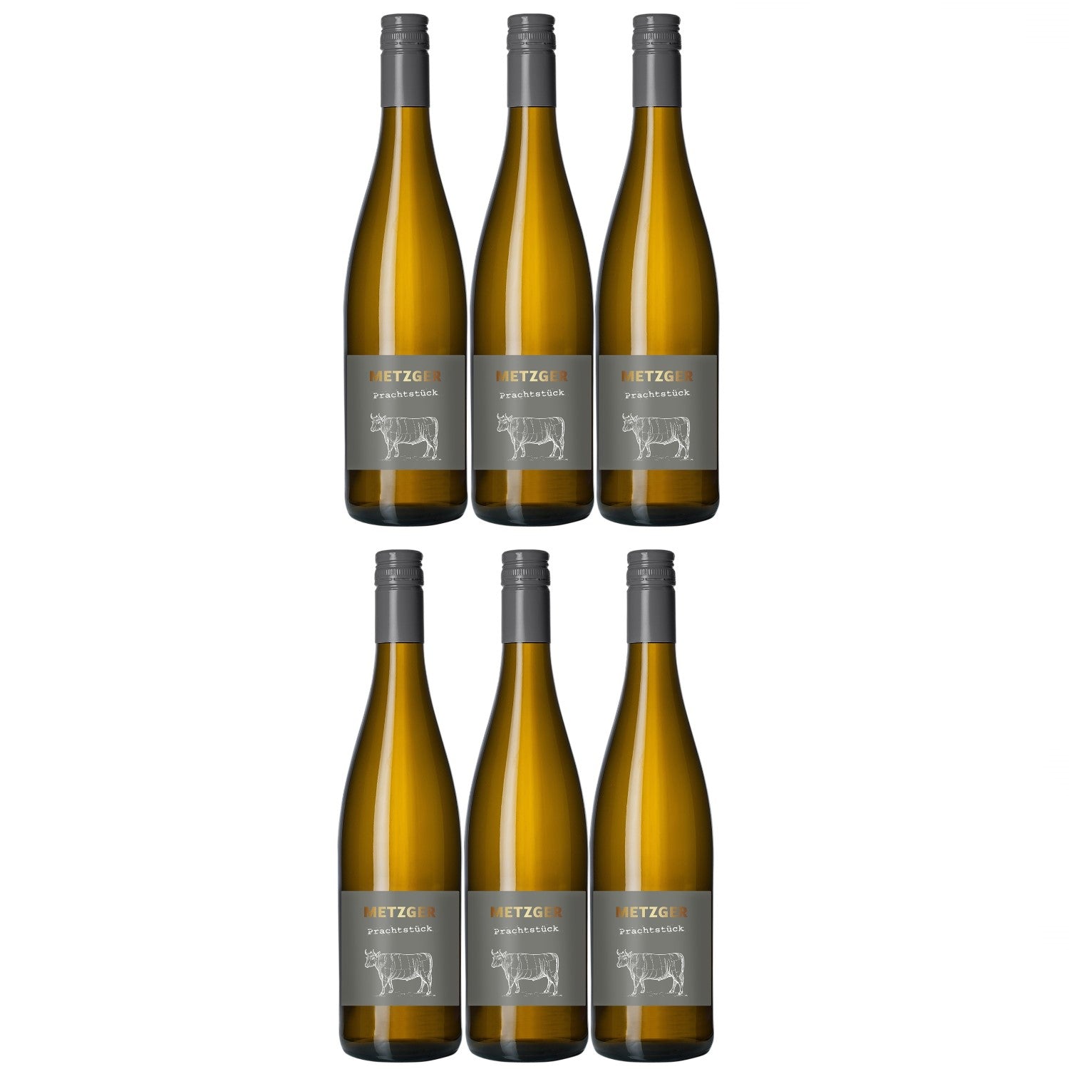Metzger Prachtstück Weißburgunder Chardonnay Weißwein Wein trocken KuhbA (6 x 0.75l) - Versanel -
