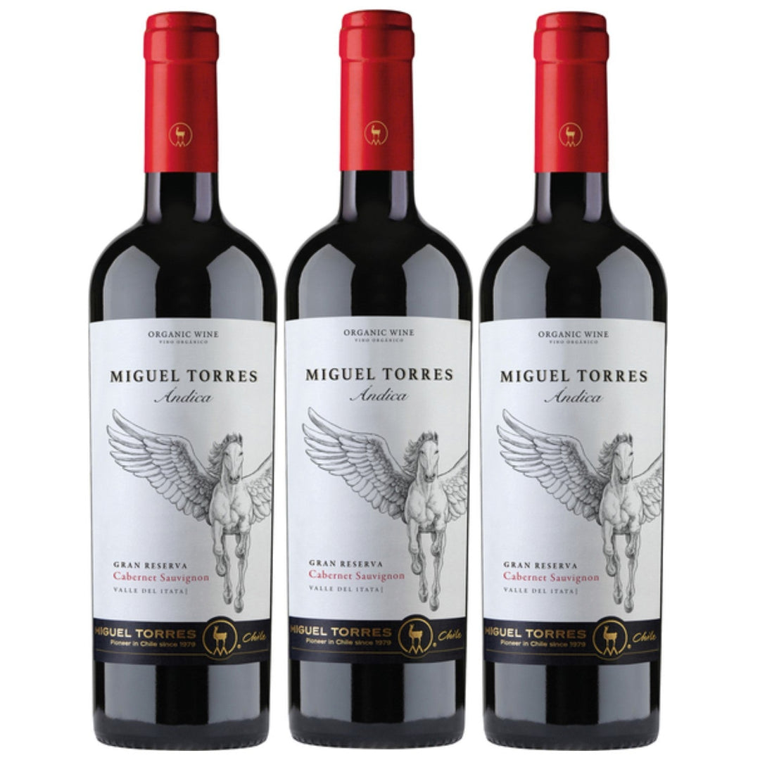 Miguel Torres Andica Cabernet Sauvignon Gran Reserva Rotwein Wein Trocken Chile (3 x 0.75l) - Versanel -