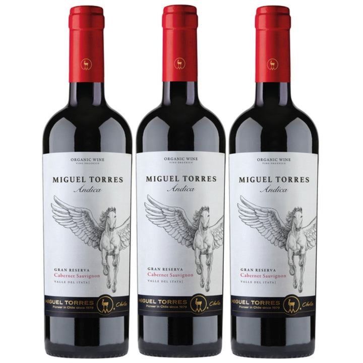 Miguel Torres Andica Cabernet Sauvignon Gran Reserva Rotwein Wein Trocken Chile (3 x 0.75l) - Versanel -