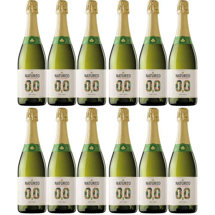 Miguel Torres Natureo Sparkling Weißwein alkoholfrei Wein Schaumwein prickelnd halbtrocken Spanien (12 Flaschen) - Versanel -