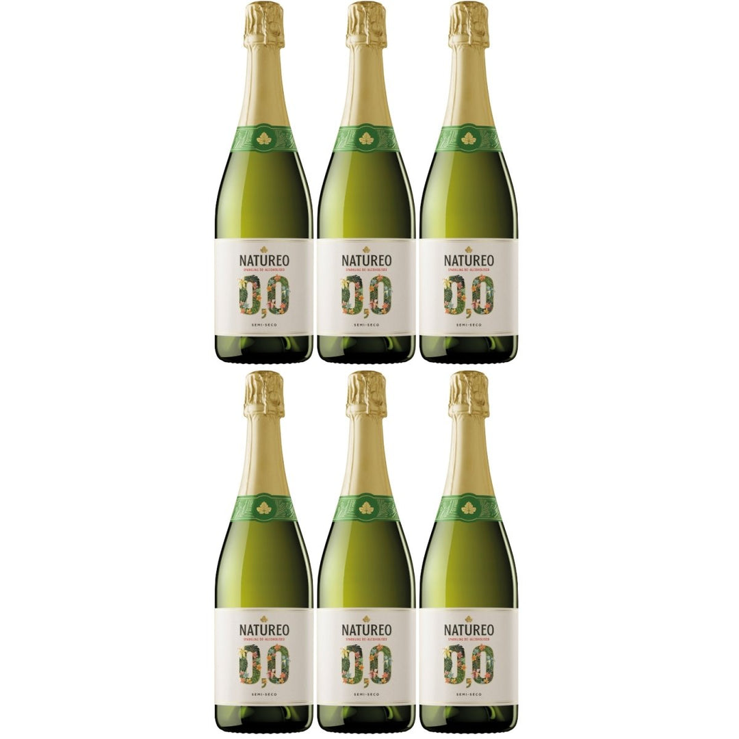Miguel Torres Natureo Sparkling Weißwein alkoholfrei Wein Schaumwein prickelnd halbtrocken Spanien (6 Flaschen) - Versanel -