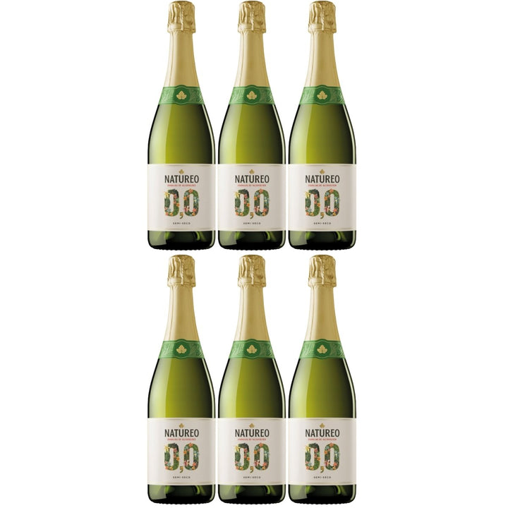 Miguel Torres Natureo Sparkling Weißwein alkoholfrei Wein Schaumwein prickelnd halbtrocken Spanien (6 Flaschen) - Versanel -