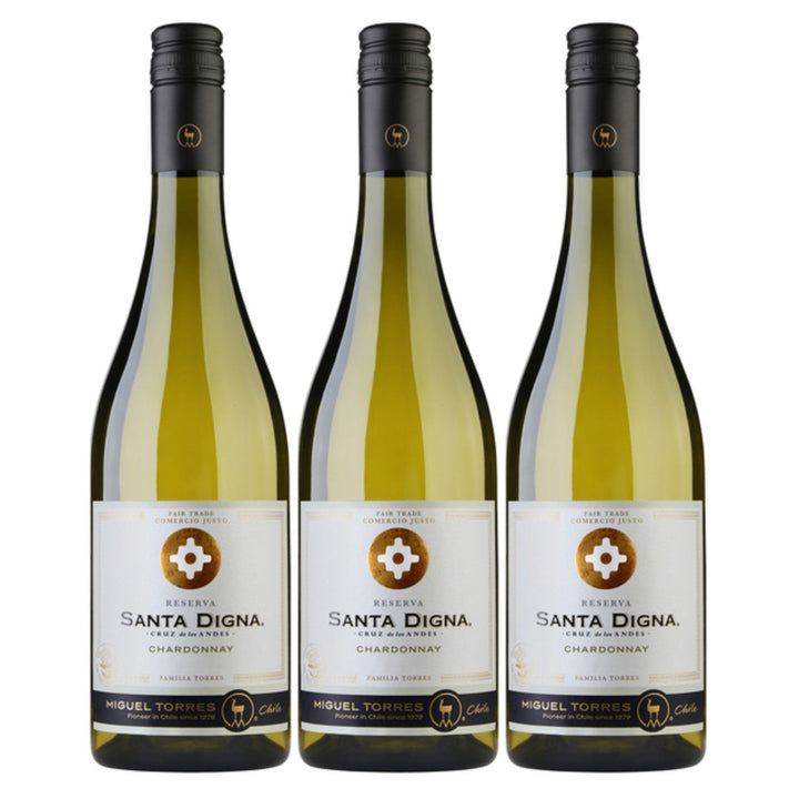 Miguel Torres Santa Digna Reserva Chardonnay Weißwein Wein Halbtrocken Chile (3 x 0.75l) - Versanel -