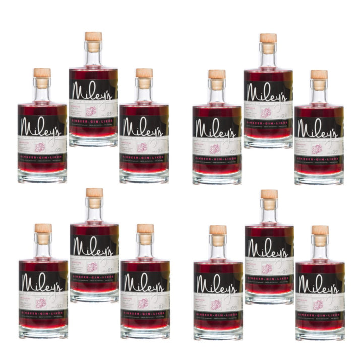 Miley´s Himbeer - Gin - Likör, 20% vol (12 x 0,5 L) - Versanel -