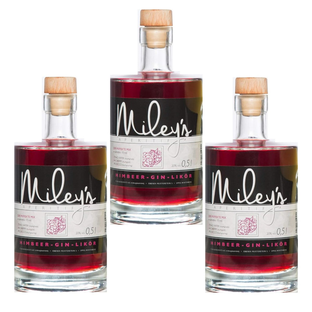 Miley´s Himbeer - Gin - Likör, 20% vol (3 x 0,5 L) - Versanel -