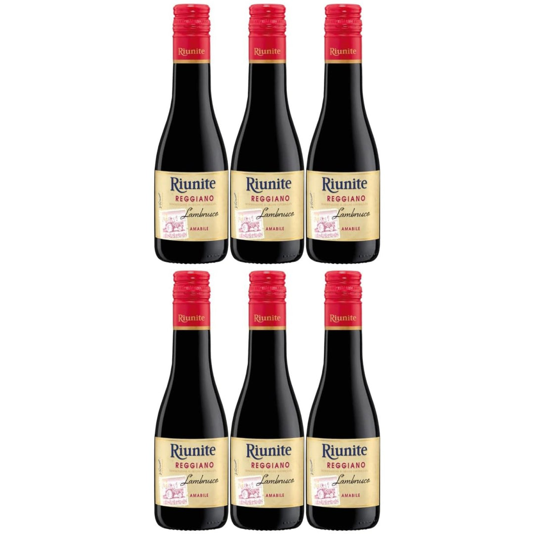 Mini Lambrusco Reggiano DOC amabile Rotwein Wein süß Italien (6 x 0,2l) - Versanel -