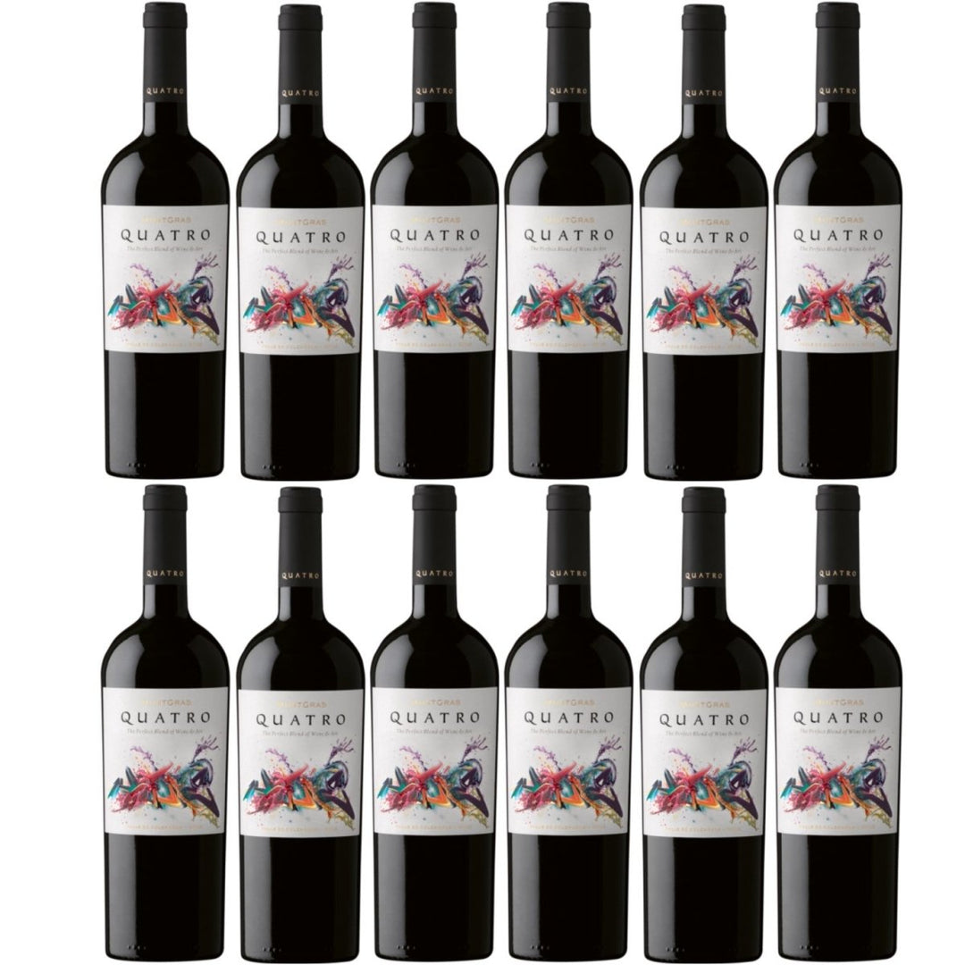 MontGras Quatro Valle de Colchagua Rotwein Cuvée Wein trocken Chile (12 x 0.75l) - Versanel -