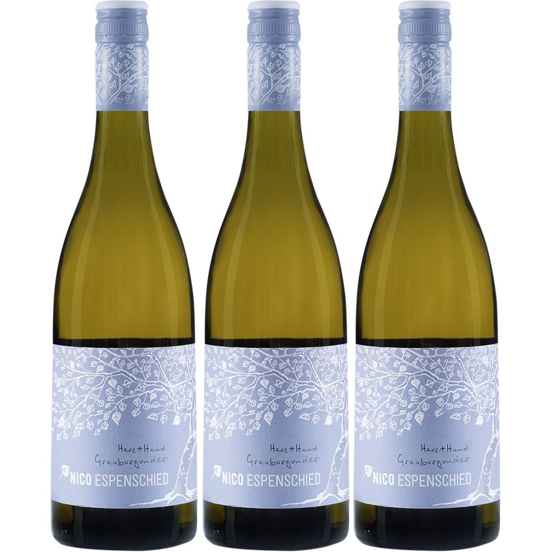 Nico Espenschied Grauburgunder Herz + Hand Weißwein Wein trocken QbA (3 x 0.75l) - Versanel -