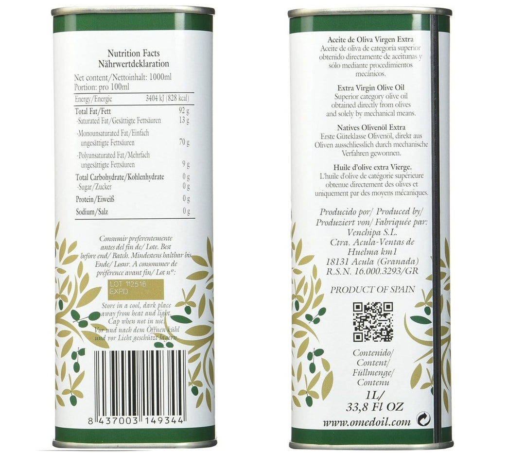 O-MED Natives Olivenöl Arbequina Kanister (2 x 1000 ml) - Versanel -