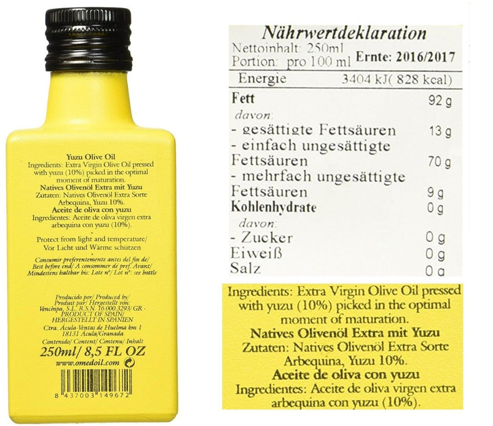 O-MED Natives Olivenöl mit Yuzu (6 x 250 ml) - Versanel -